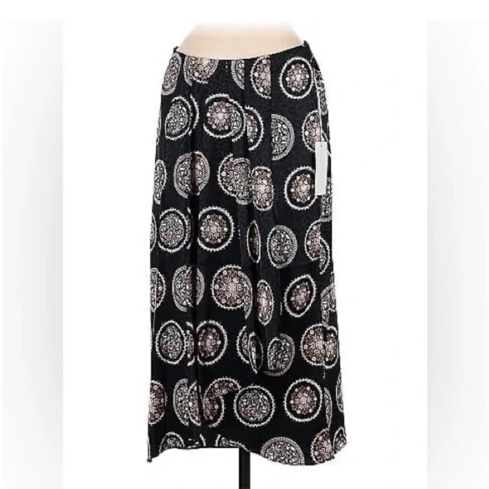 Joie Casual Low Pleated Pull On Midi Skirt Faux Wrap Elastic Size xs